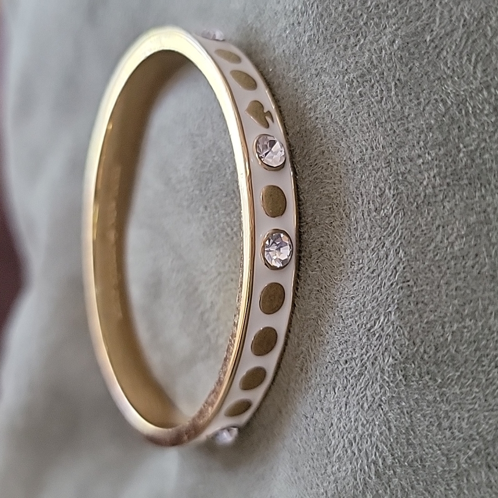 Kate Spade White / Gold Bagle NWOT